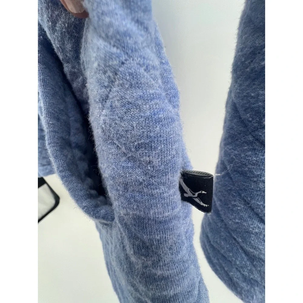 Eddie‎ Bauer Women Quilted Snap Neck Pullover Sweatshirt Blue XXL